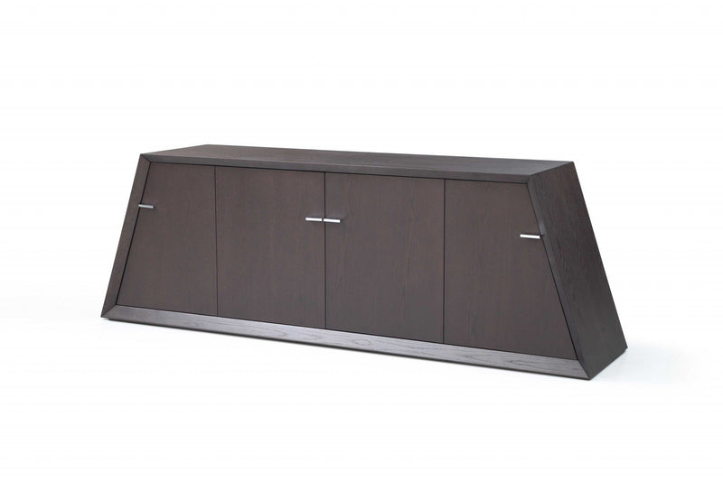 90" X 21" X 30" Oak Stainless Steel Buffet