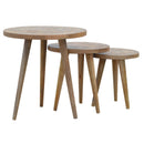 Set of 3 Nesting Tables with Patchwork Patterned Tops
